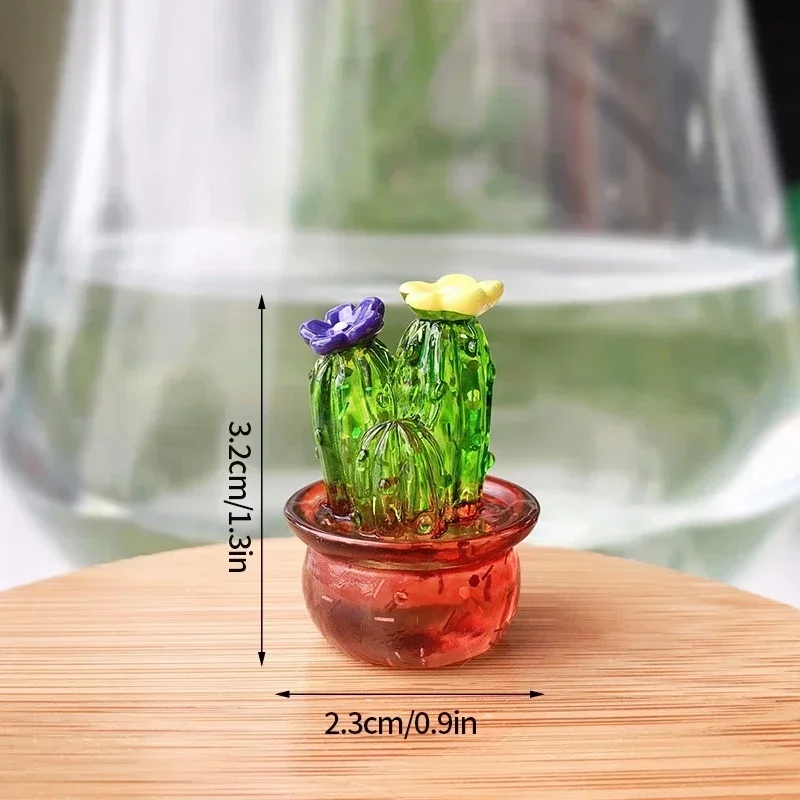 

Мини-украшения, стеклянный кактус, бонсай, декор, скульптуры и фигурки, настольное украшение, украшение для автомобиля, дома