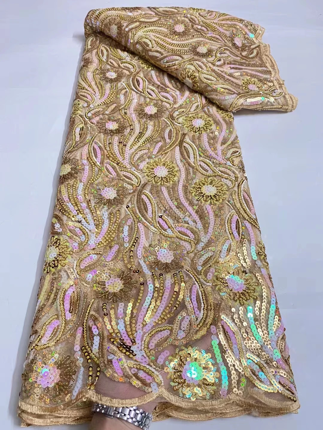 

Новый дизайн, африканская кружевная ткань с блестками, высококачественные 2023 кружева с вышивкой, французская Тюлевая кружевная ткань, нигерийское свадебное платье