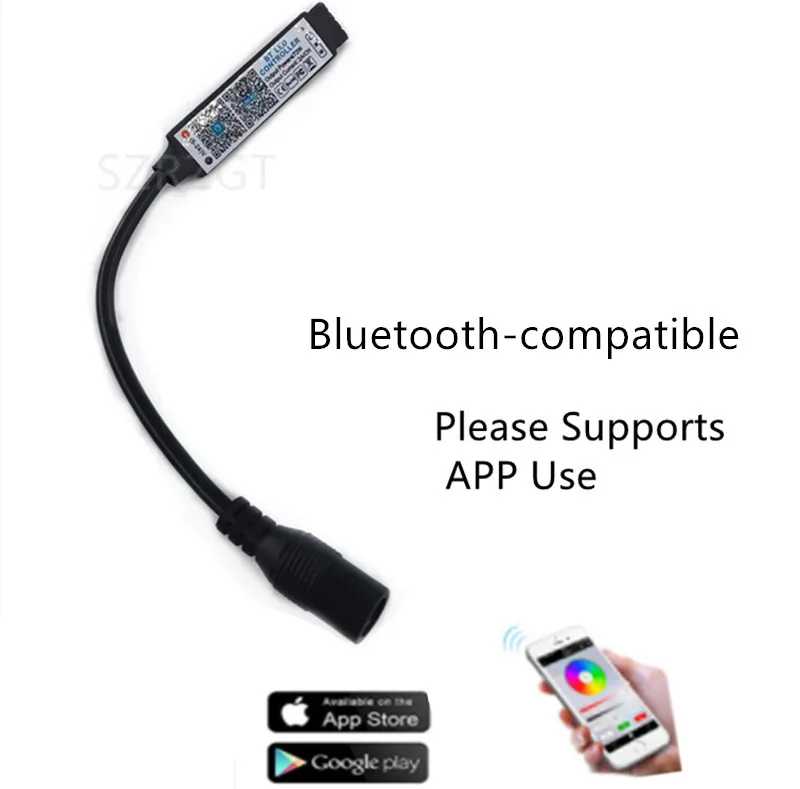 Мини RGB Bluetooth-совместимый музыкальный светодиодный контроллер 12 В постоянного