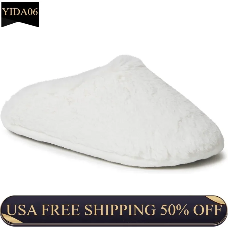

Dearfoams Women's Bailey Plush Furry Scuff Slipper