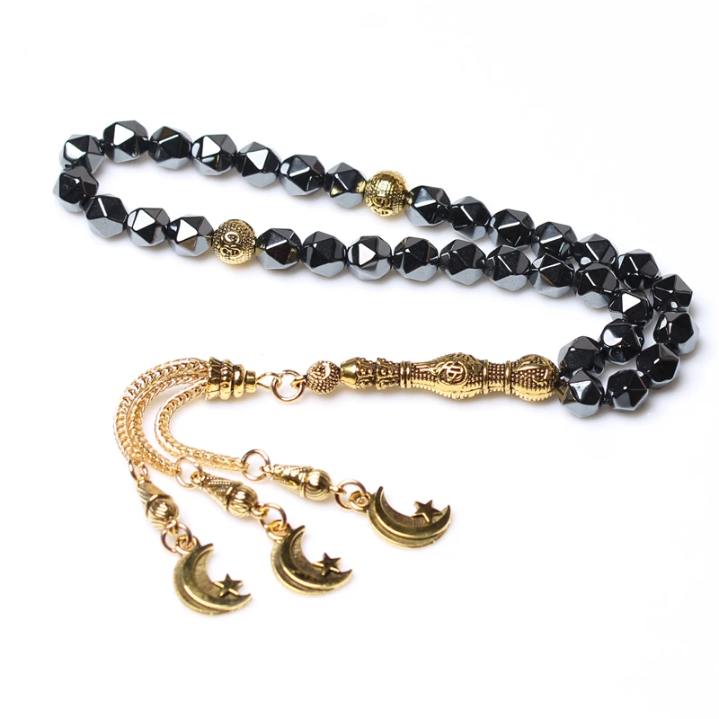 

High quality face hematite stone muslim tasbih prayer beads islamic rosary 33