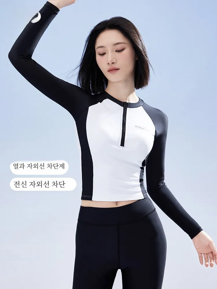 Aquaplay с длинными рукавами разделенный купальник женский сексуальный