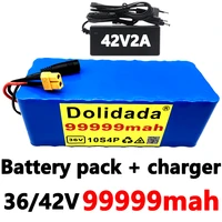 36v battery 10s4p 36v 99 999ah battery high power battery 99999mah ebike electric bike charger bms xt60 42v2a charger