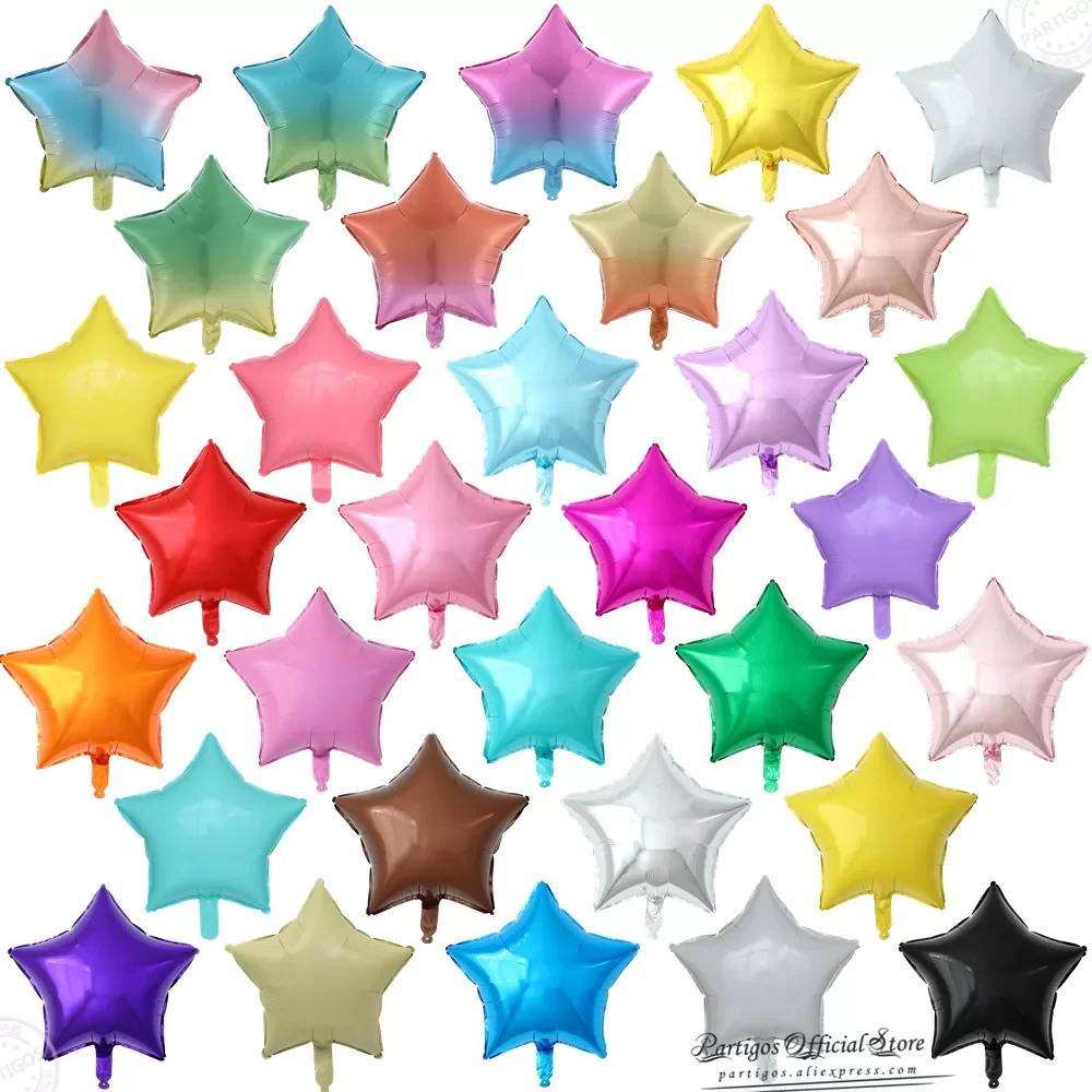 

10pcs 18inch Gradient/Macaron/Pure Color Star Balloons Wedding Birthday Party Decorations baby shower supplies foil helium globo