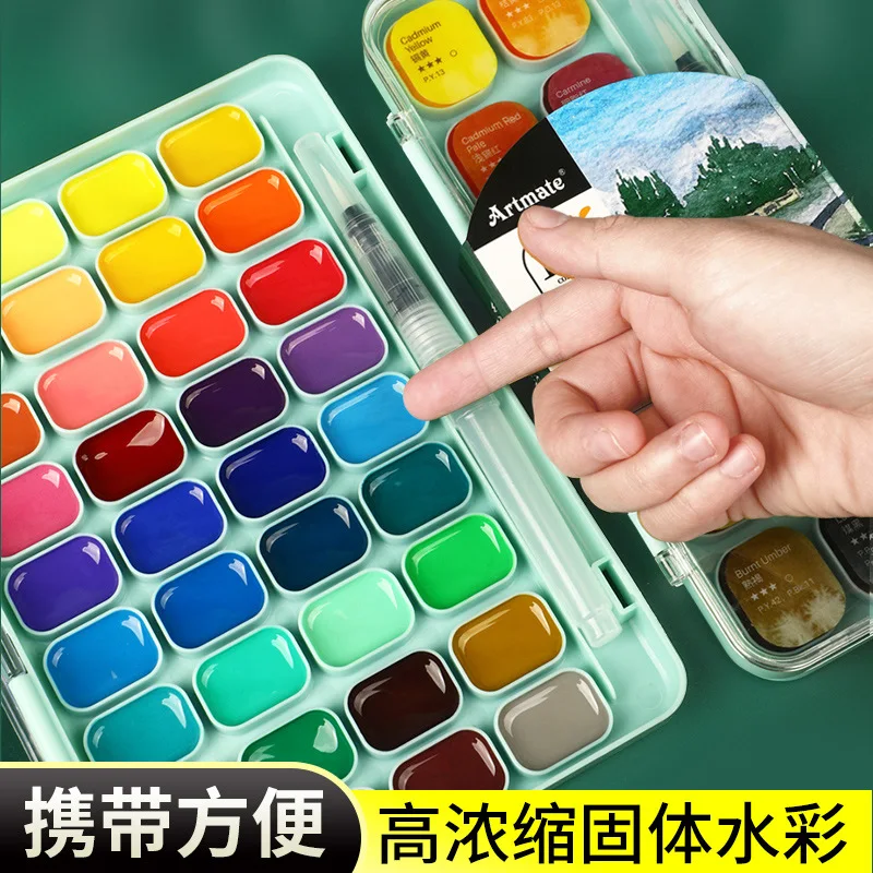 

Watercolor Paint Set Kids Semi Dry Watercolor 36 Colors Solid Watercolor Powder Pigment Cross Border Solid Watercolor Paint