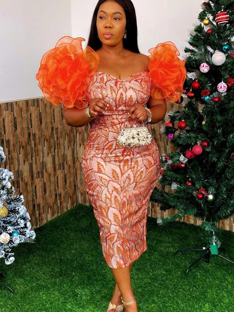 

Платье-миди женское красное, без бретелек, с принтом