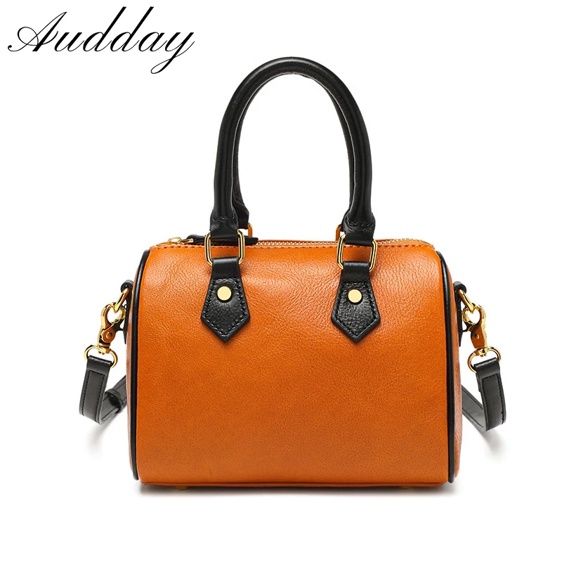 

Retro Luxury Genuine Leather Shoulder Bag for Women Mini Simple Versatile Handbags Female New Boston Pillow Crossbody Bags Lady