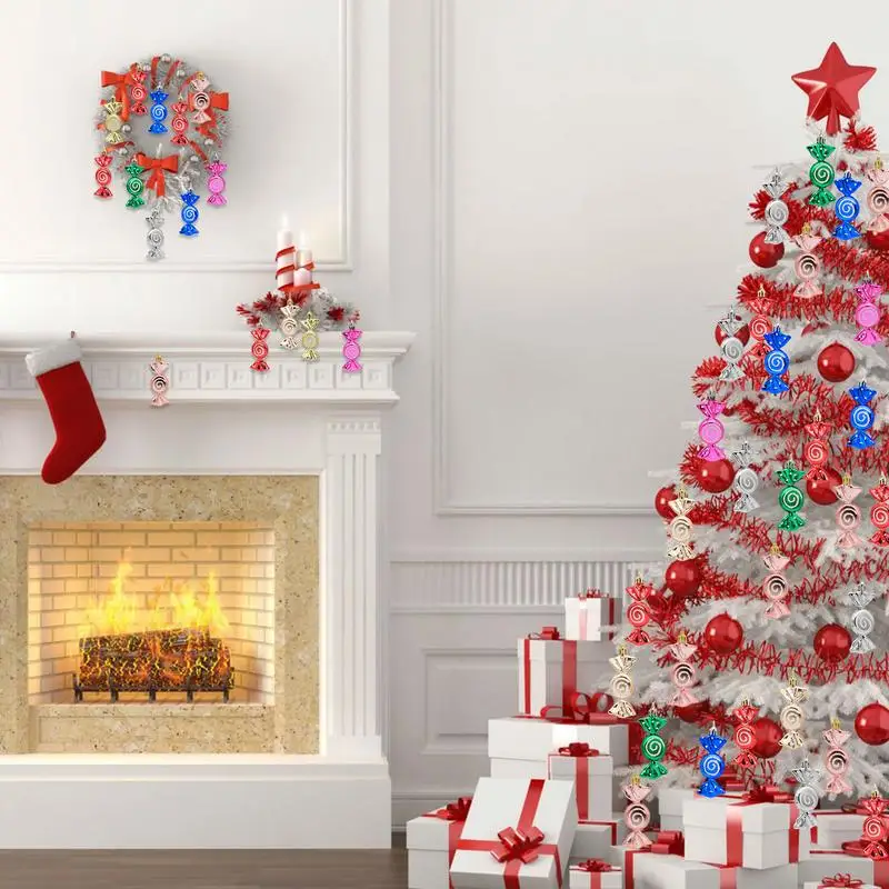 Рождественские украшения-леденцы 6 шт. яркие тематические украшения для