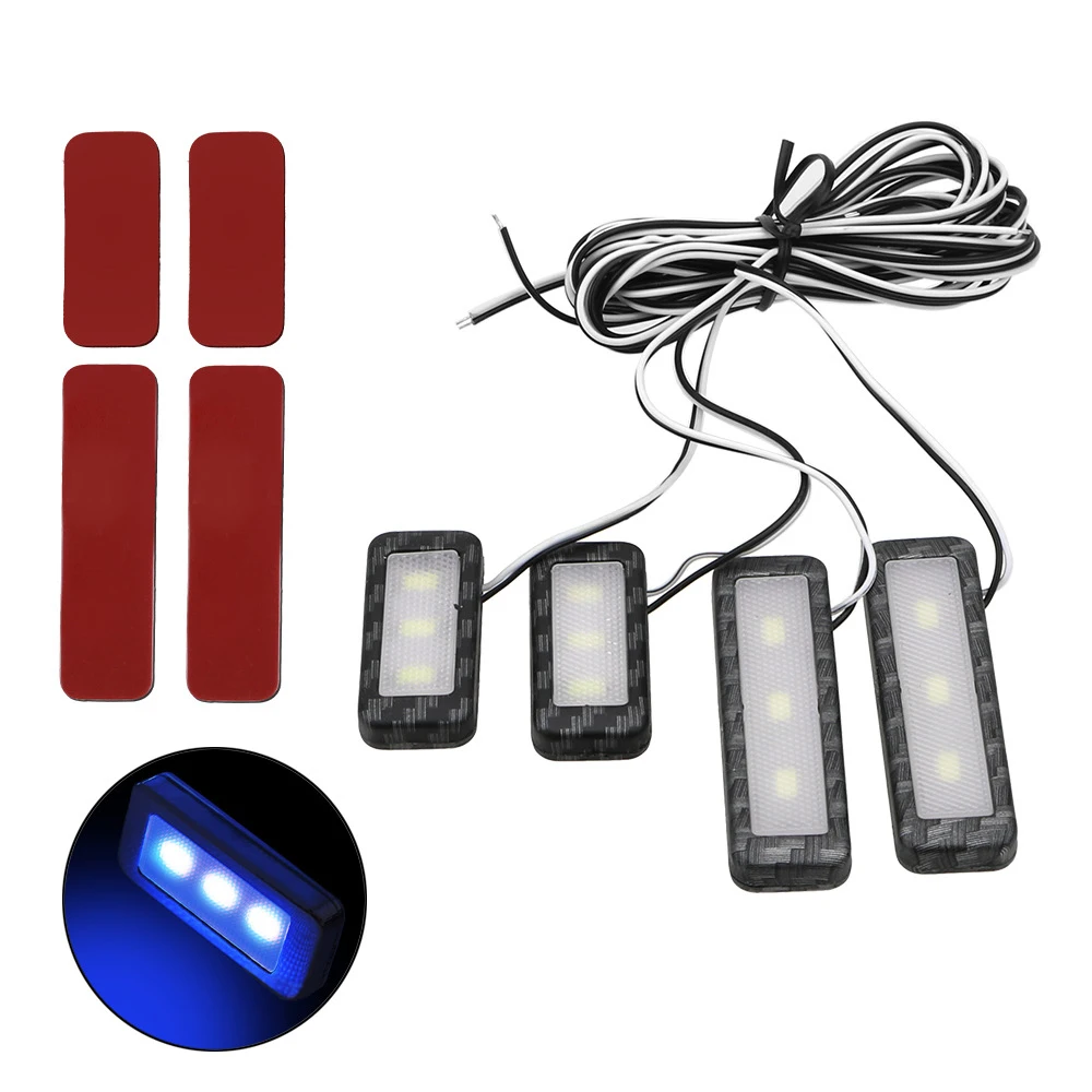 

4pcs Car LED Interior Decoration Light Door Bowl Handle Atmosphere Lamp Inner Light Car Styling Accessories Styling Universal