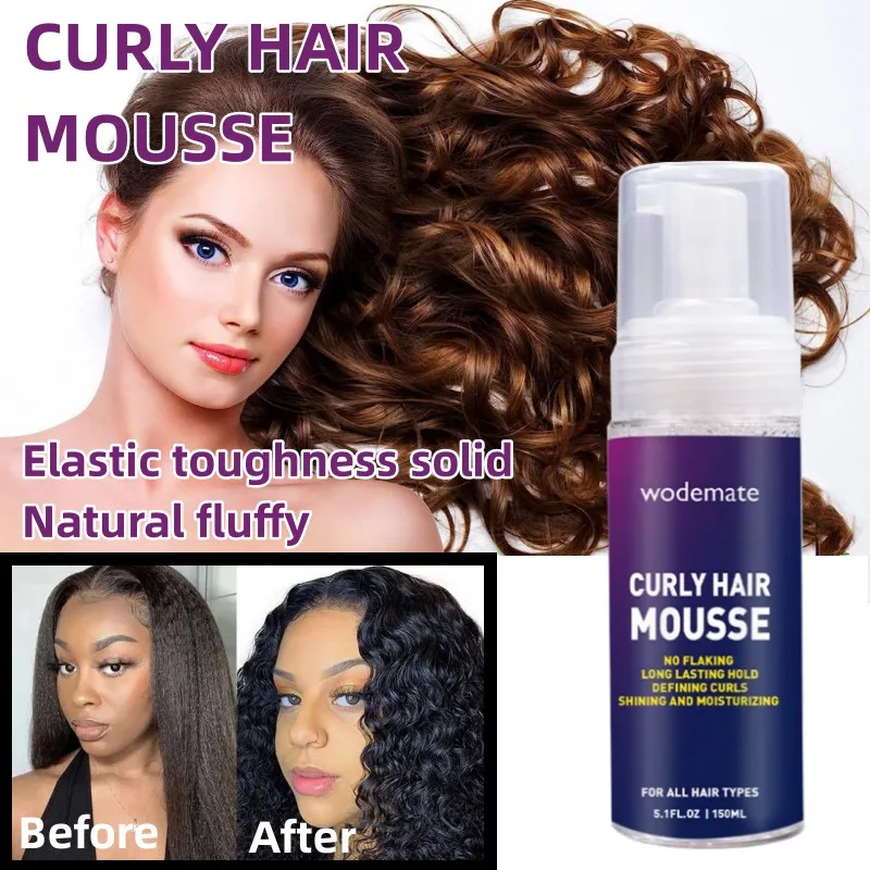 

Hairpiece Hair Curl Mousse Moisturizing Styling Elastin Natural Volumizing Restoring Shine Curly Hair Products