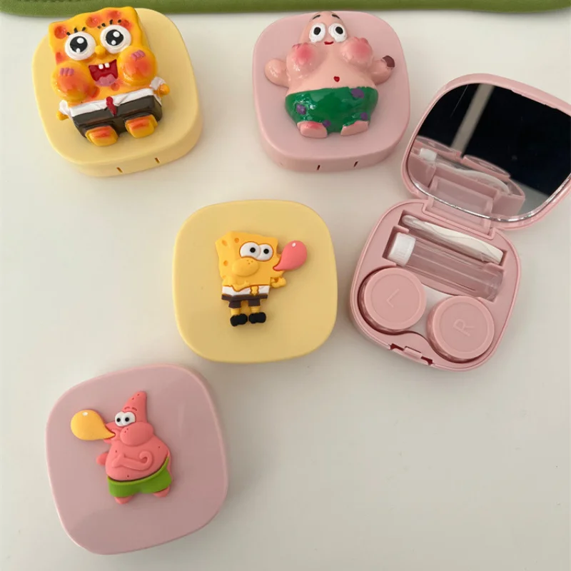 Контейнер Губка Боб для контактных линз Патрик портативный контейнер контактов