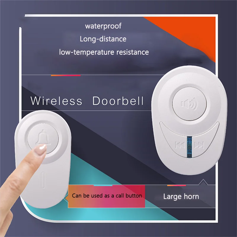 

Elderly Call Reminder Wireless Home Intelligent Remote Electronic Doorbell Waterproof Music Door Bell Plug and Play Large Horn