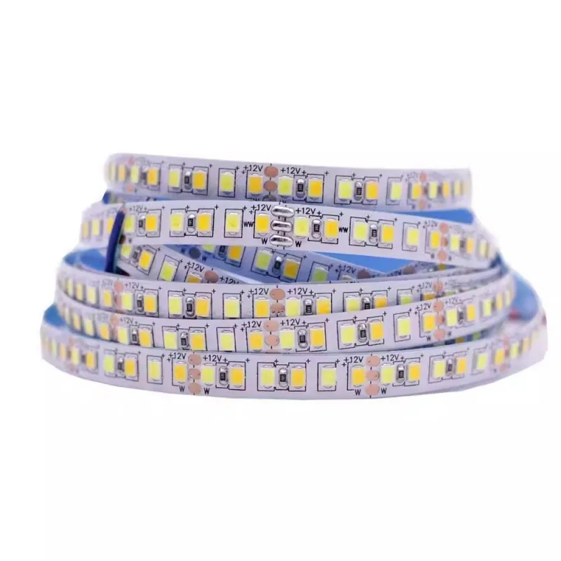 Фото DC12V/24V SMD 2835 CCT двойная белая светодиодная лента с регулируемой яркостью WW CW цветовая температура регулируемая гибкая светодиодная лента 5 м №4