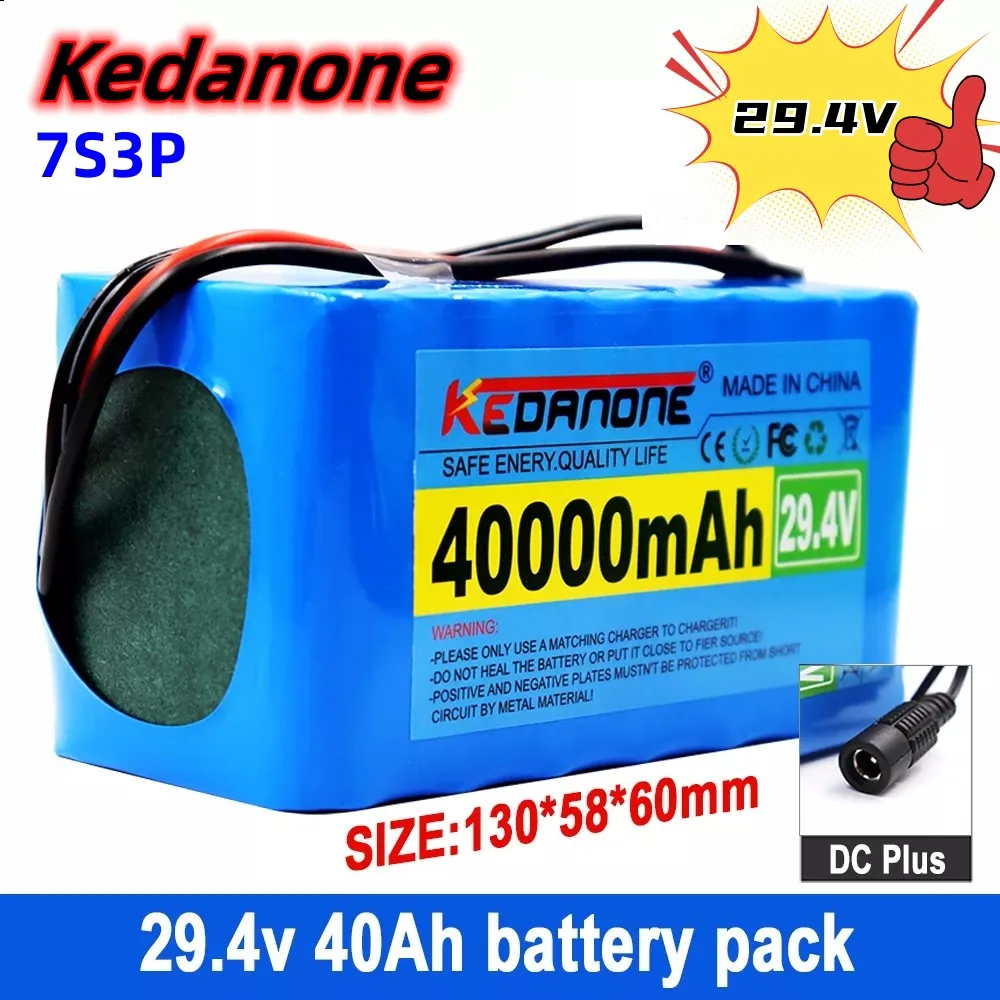 

Аккумуляторная батарея 24 В, 40 А · ч, 7S3P, 18650, 29,4 в, 40000 мА · ч