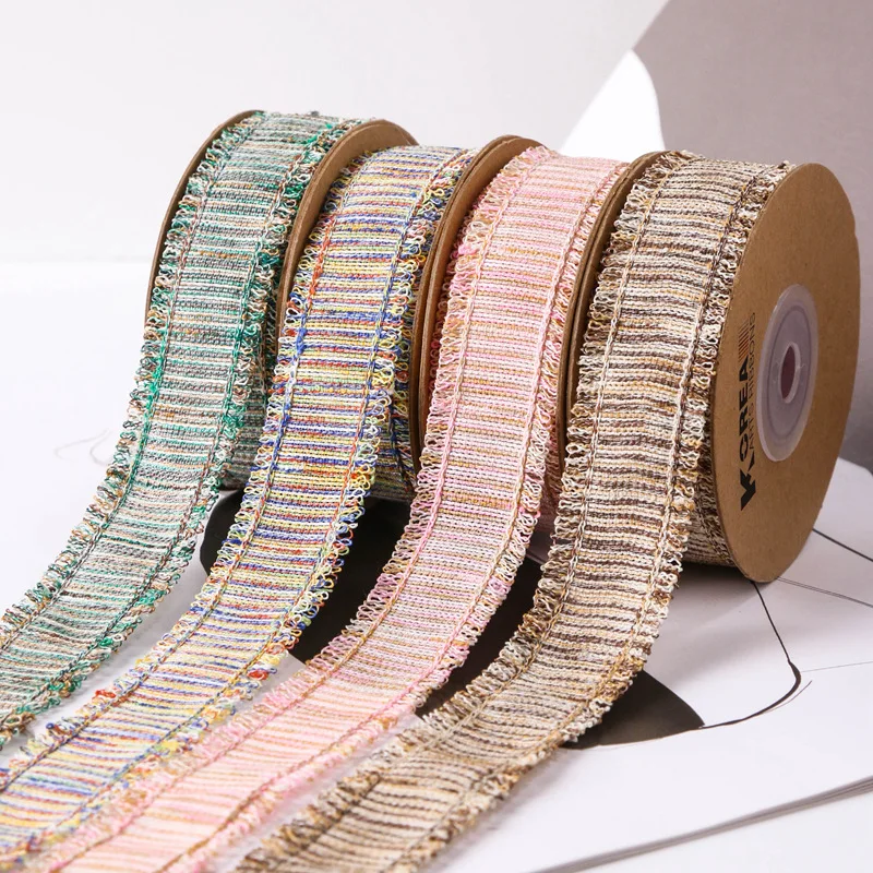Ful Tassel Edge For Diy Hair Clip Bow Head Accessories Cloth Sew Ethnic Jacquard Tweed Trim