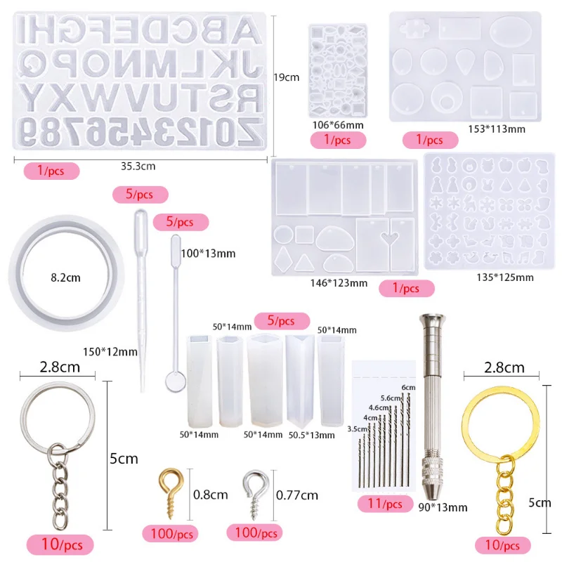 477pcs Silicone Mold Sets with Letter Bead Combination DIY Pendants Jewelry Making Accessories Tool Supplies Materials New