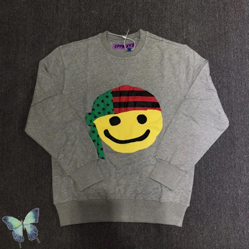 

Kanye CPFM.XYZ Big Face Expression 3D Foam Logo Print Pullover Sweatshirt