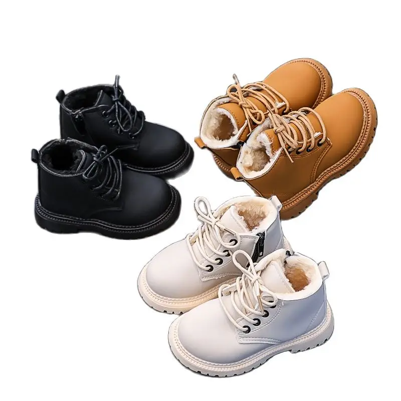 

Vintage Children's Boots Fashion Ankle Boots Spring Casual Kids Girls Shoes Solid Quality Baby Boys Leather Boots size 21-30