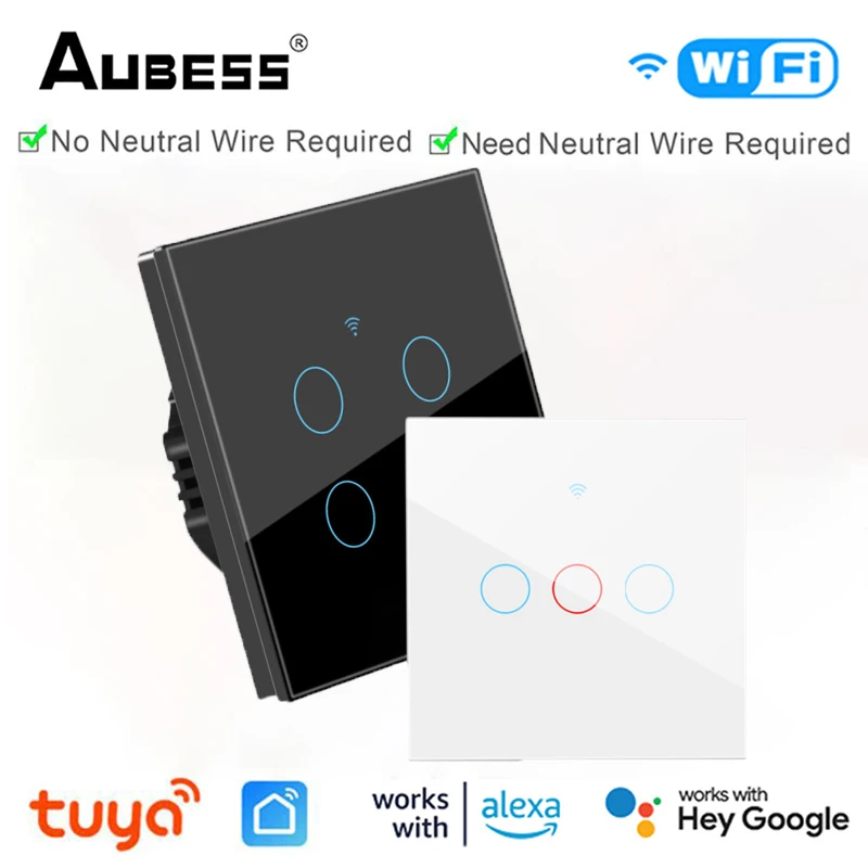 

Tuya WiFi Smart Switch Wireless Wall EU Light Switch Touch Voice Control Button Switch Support Alexa Google Home Yandex Alice