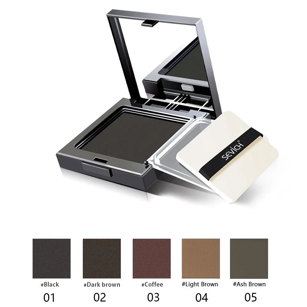 

5 Colors 12g Hair Shadow Powder Waterproof Hairline Edge Control Powder Root Cover Up Dark Brown Hair Concealer With Puff
