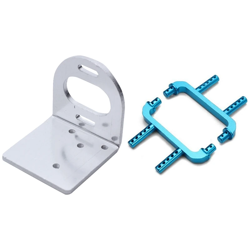 

2 Set RC Car Part: 1 Set 540 Adjustable Motor Seat Silver & 1 Set Aluminum Alloy Truck Shell Support Bracket