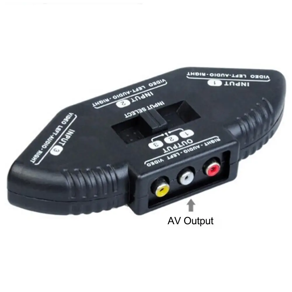 Аудио-видео AV RCA сплиттер переключатель 3-полосный кабель для ТВ X-Box DVD плеера