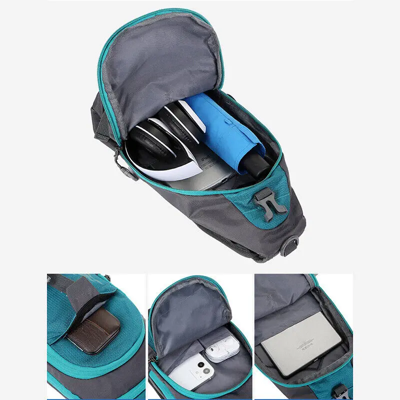 Men Women Nylon Sling Bag Small Backpack Crossbody Shoulder Chest Rucksack Cycling Travel Small Waterproof Sports