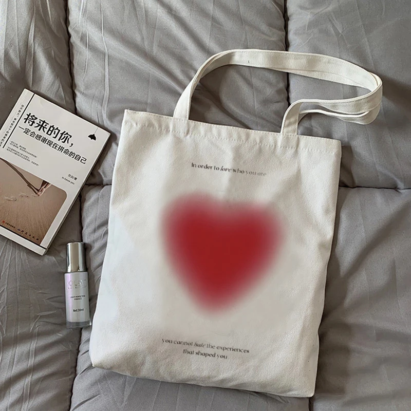 

Новинка 2022, модная трендовая Холщовая Сумка на плечо, Экологически чистая многоразовая женская сумка-тоут в стиле Kawaii