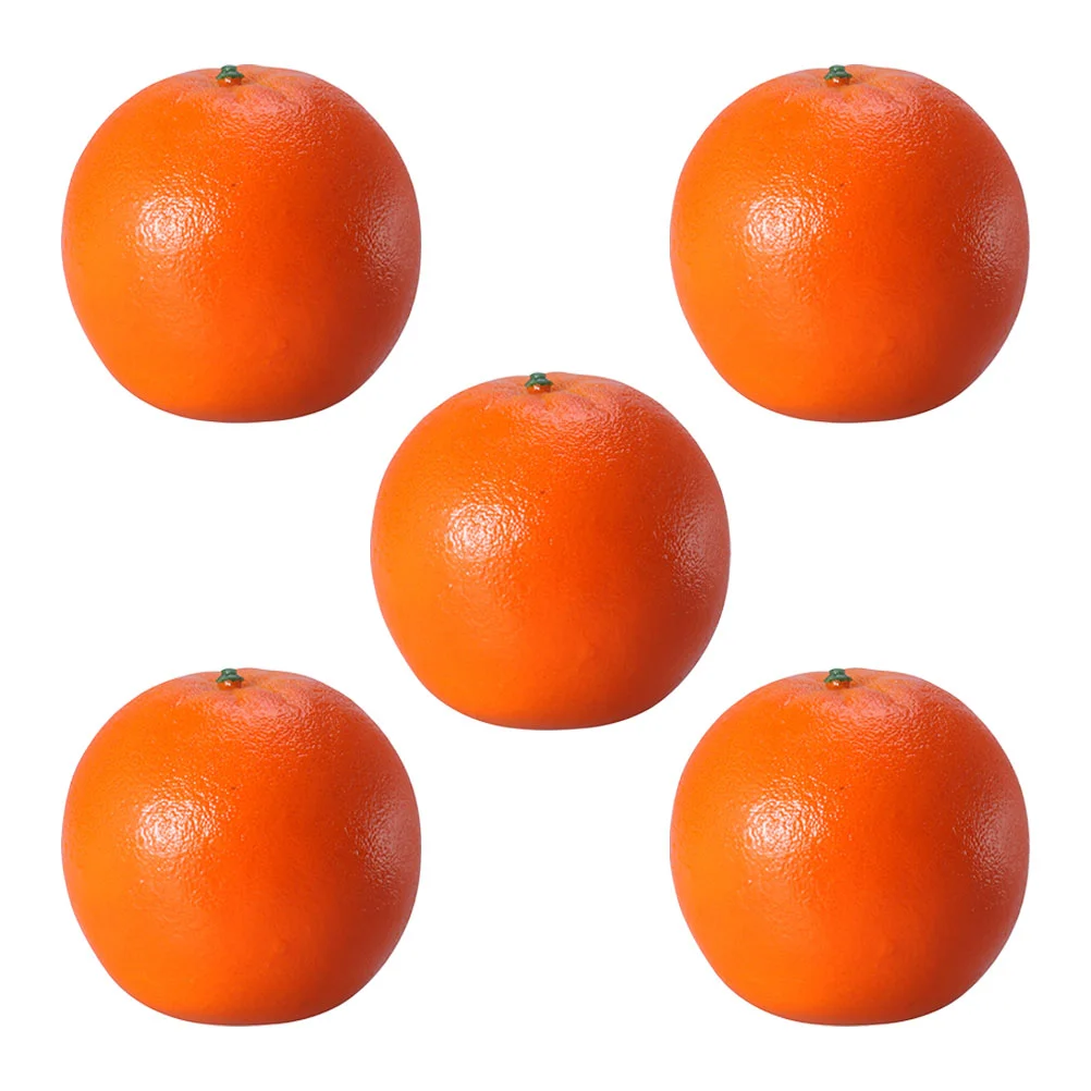 

5 Pcs Orange Model Watermelon Decorations Artificial Oranges Photo Fake Foams Fruit Ornaments Models Simulated Toddler