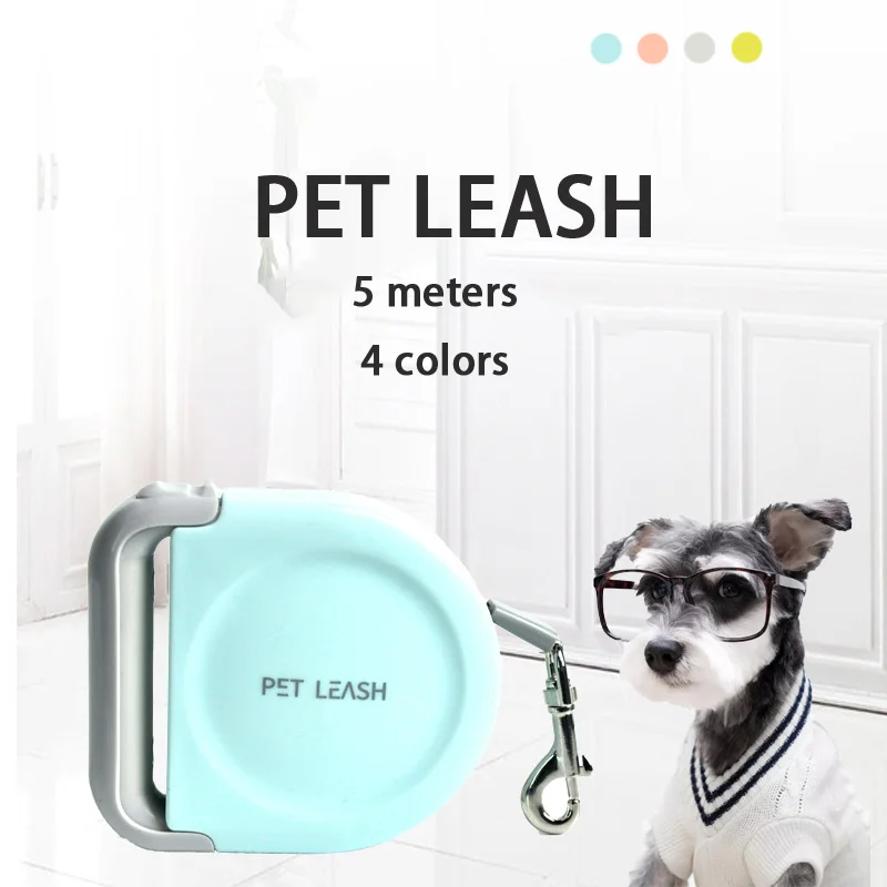 

5 Meters Dog Leash Automatic Retractable Long Strong Dog Walking Leads Extending Durable Nylon for Large Small Pets 4 Colors