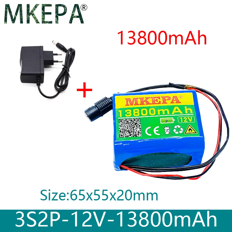 

3S2P 12V 13800mah battery 18650 Li-ion 13.8Ah Rechargeable batteries with BMS Lithium Battery packs Protection Board +Charger