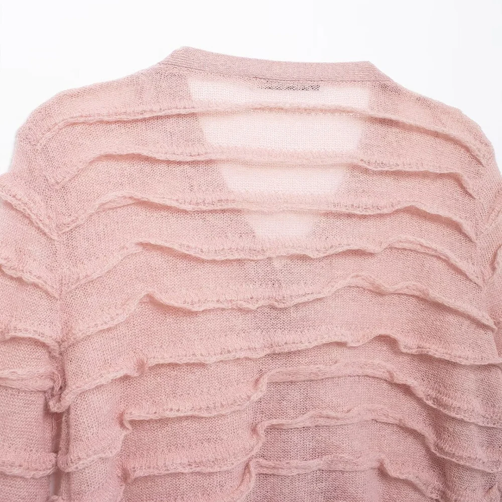 Легко сочетается молочно-розовый цвет с V-образным вырезом однобортный длинными