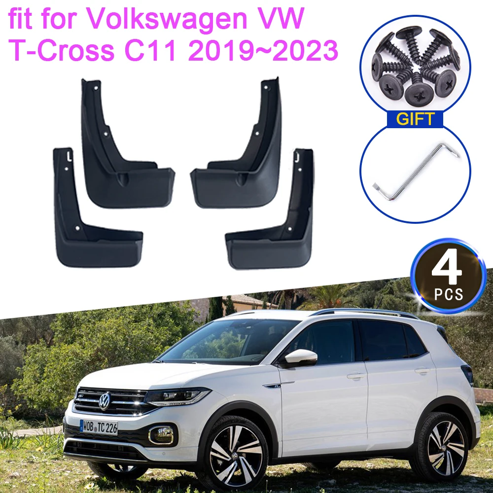

Брызговики для Volkswagen VW T-Cross C11 2019 ~ 2023 2020 2021 2022, брызговики, брызговики, передние и задние колеса, брызговики, 4 шт., аксессуары