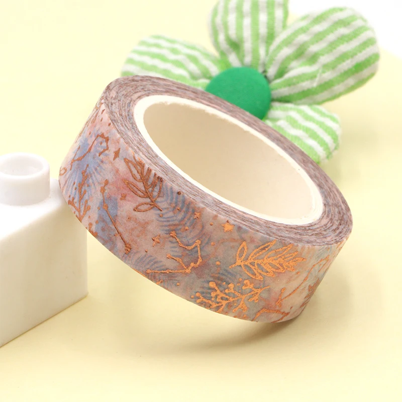 

2022 NEW 10pcs/lot 15MM*10M Decorative Gold Foil Constellations Floral Washi Tape Scrapbooking Stationery Masking Tape
