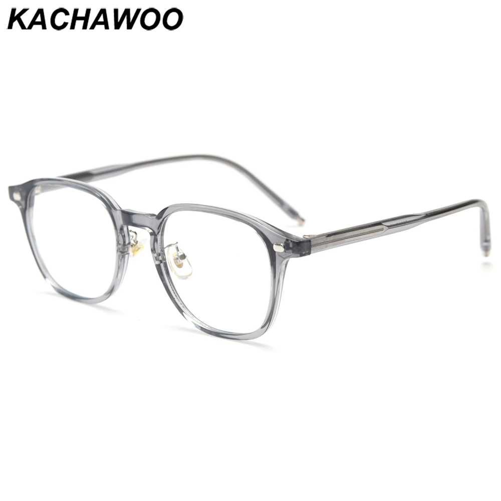 

Мужские и женские квадратные очки Kachawoo, оправа для очков из ацетата tr90, винтажные аксессуары в Корейском стиле, серые, черные, зеленые