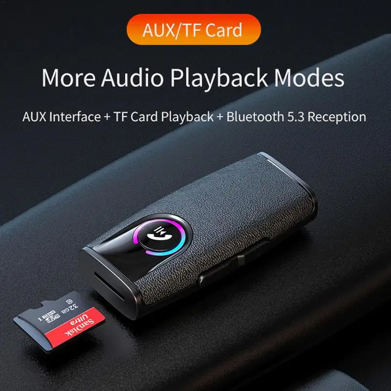 

Universal GR03 Car MP3 Player Blue tooth Player Adapter Portable Ambient Light Plug-in MP3 Player Audio Adapter Car Accessories