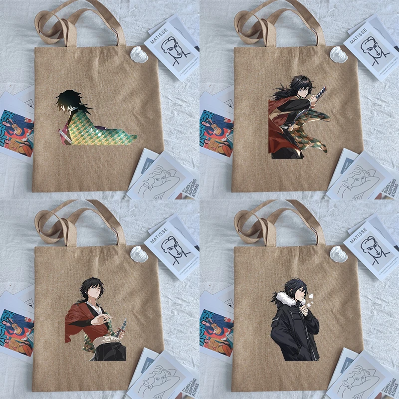 

Сумка для покупок, льняная сумочка-тоут с лезвиями рассекающих демонов, Роскошный дизайнерский саквояж на плечо