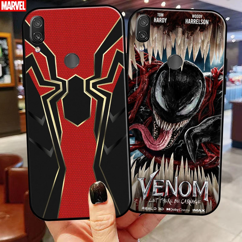 

Marvel Spiderman Venom For Xiaomi Redmi Note 7 7 Pro 7S Redmi 7 7A Phone Case Back Black Funda Coque Soft Liquid Silicon