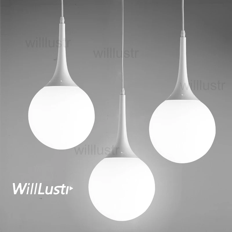 

Белая стеклянная Подвесная лампа для гольфа, Современная Подвесная лампа для гостиниц, кафе, ресторанов, зала, кухни, столовой, спальни, Пото...