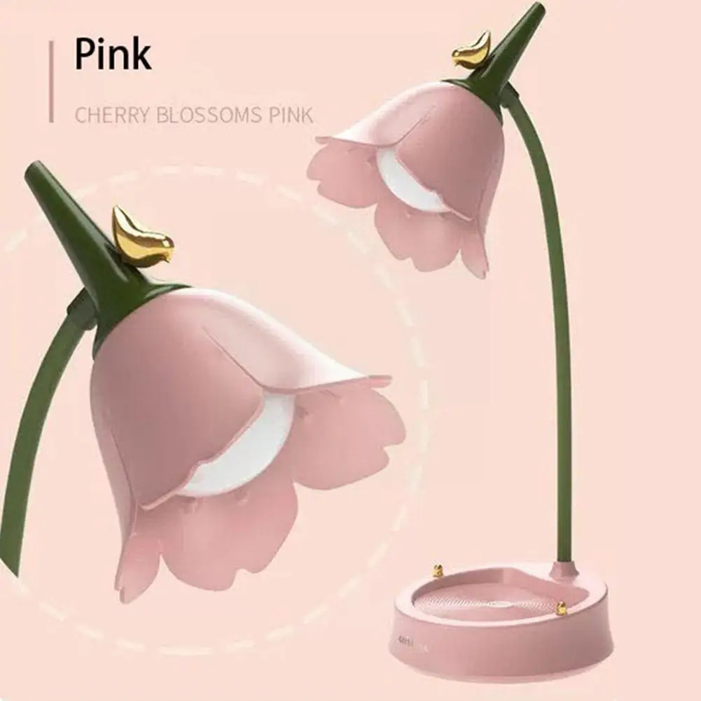 

Led Table Light Flower Bird Night Light Desk Lamp Bedroom Home Reading Lighting Multi-function Room Lamp Eye Lam J3d8