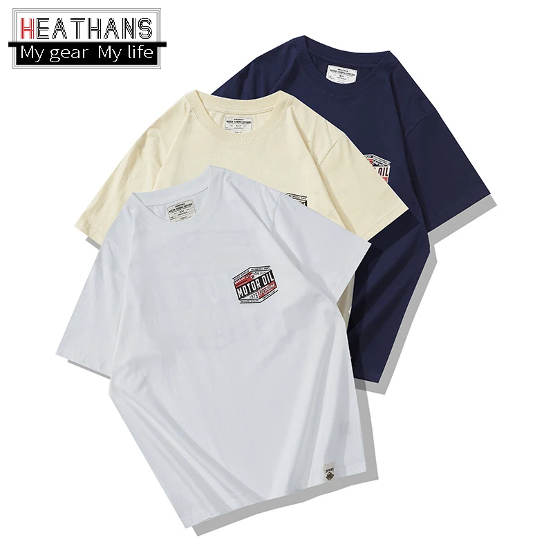 

Футболка мужская с коротким рукавом и круглым вырезом, хлопковая Повседневная рубашка с принтом надписи, с прострочкой, в японском стиле, ле...