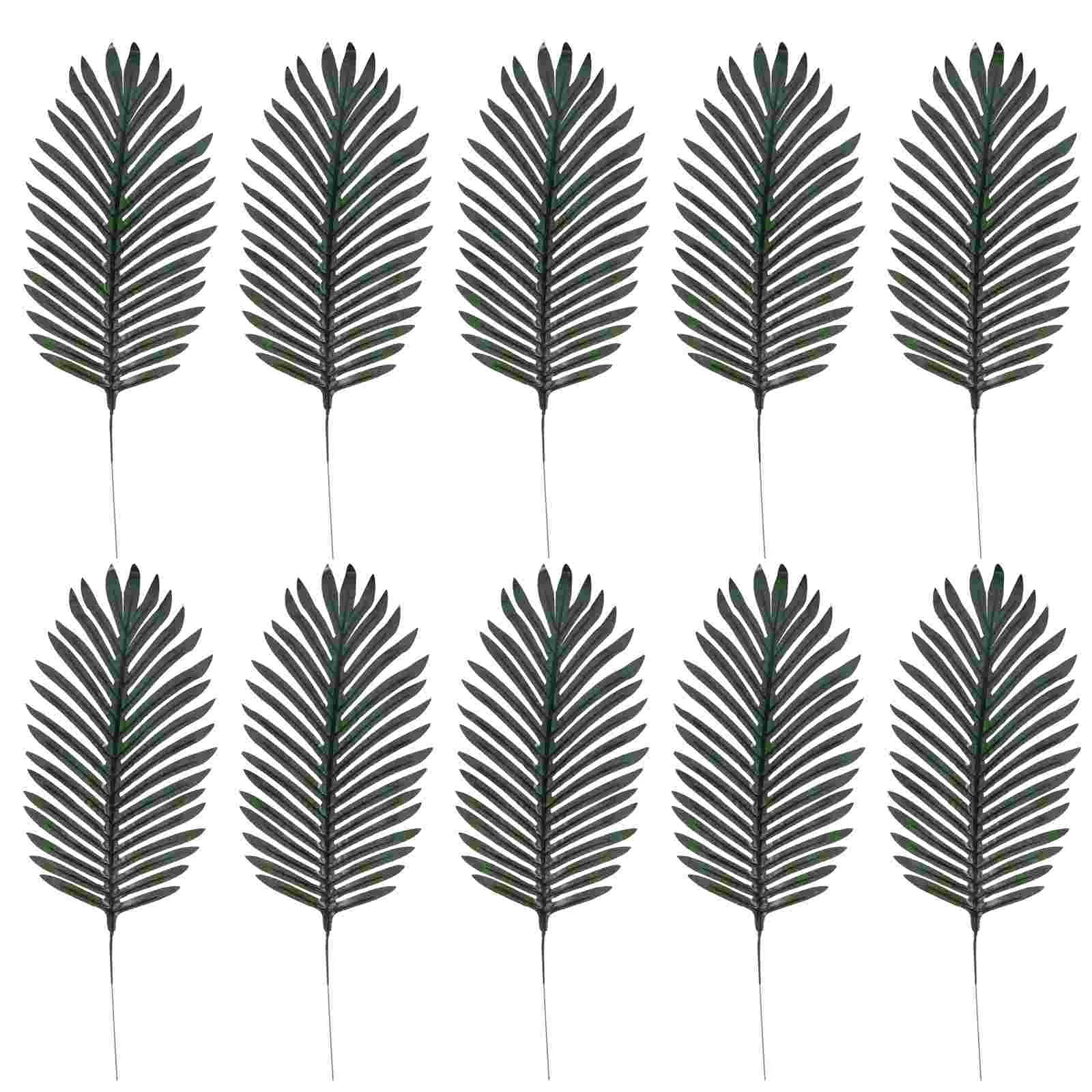 

Leaves Party Palm Artificial Tropical Fake Leaf Faux Decor Luau Hawaiian Monstera Areca Picks Decorations Decoration Photo
