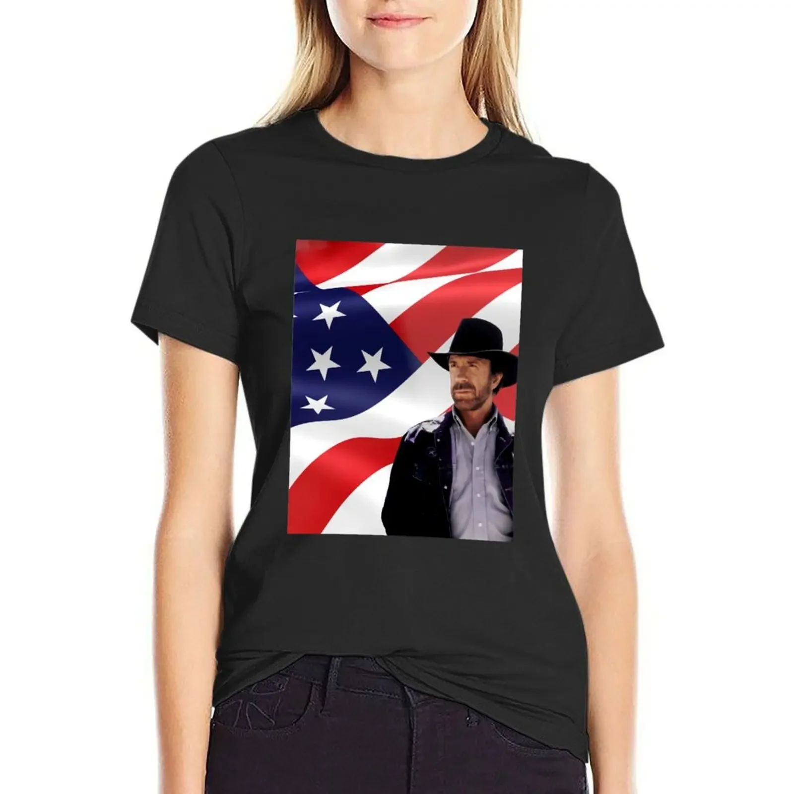 Футболка Хокер Техас рейнджер Чак Норрис патриотический 20 Ретро графика Шир