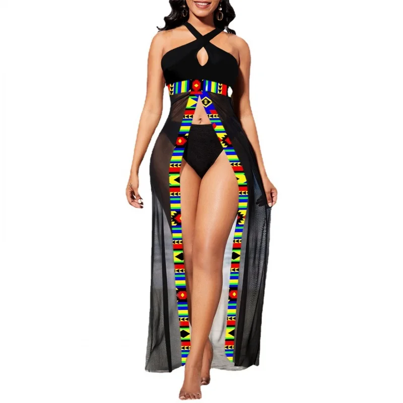 

Женское пляжное платье-туника без рукавов, однотонное белое парео с высоким воротником, лето 2022