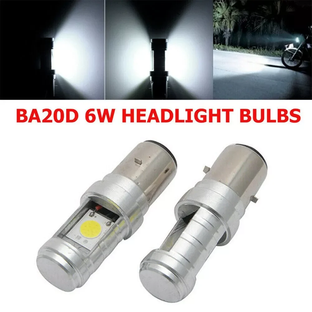 

2x BA20D H6 S2 Motorcycle LED Headlight Lamps Hi/Low Beam Conversion White Bulbs 1000lm 6W For DC Motorcycle Headlight Bulbs
