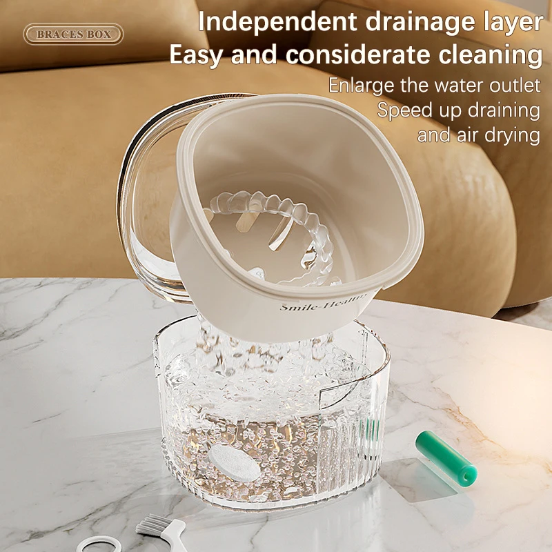 Для хранения протеза Box Портативный зуб для замачивания небольшой и портативный