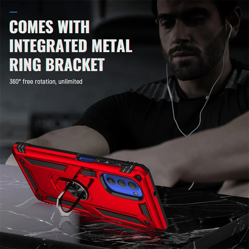 for motorola g31 g41 g51 g71 5g case car magnetic ring stand holder cover for moto e20 e30 e40 armor shockproof phone cases free global shipping