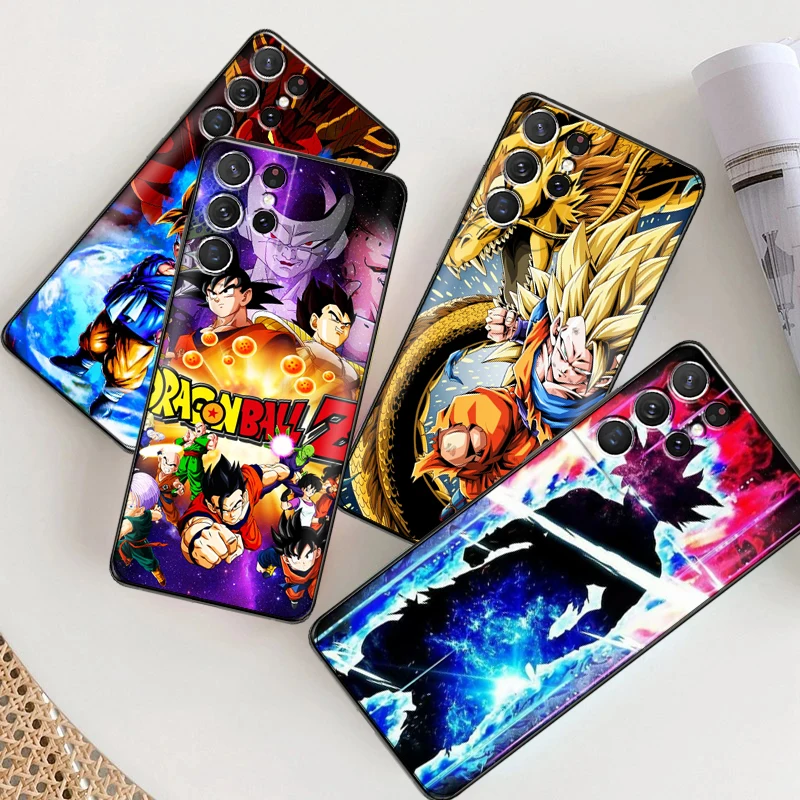 

Japan Anime Dragon Ball Goku Phone Case For Samsung Galaxy S22 S21 S20 Ultra FE 5G S22 S10 10E S9 Plus Carcasa Back Black Coque