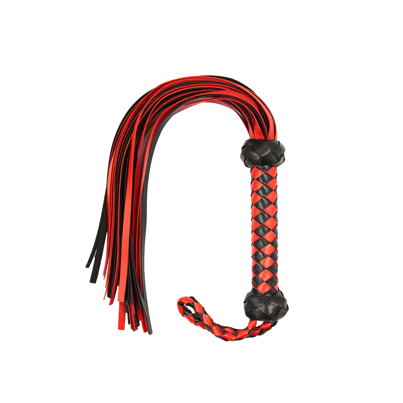 

Non Slip Outdoor Sports Role Play Short Braided Portable Training Tool Gift Horse Riding Whip Faux Leather Racing With Handle