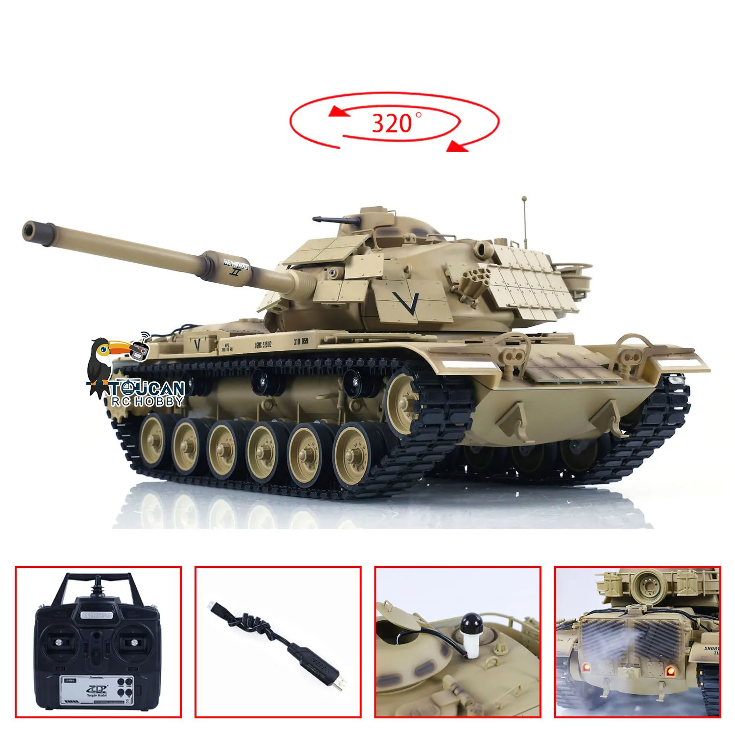 Модель Tongde 1/16 RTR RC Battle Tank M60A1 ERA США с дистанционным управлением BB Инфракрасная